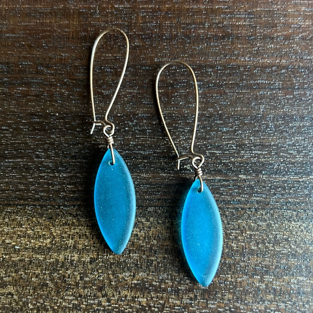 Blue glass earrings